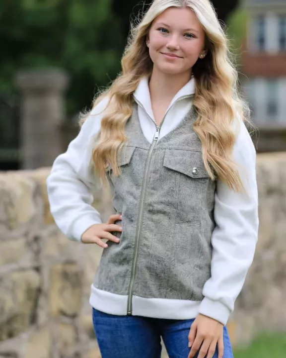 Zip up denim jacket