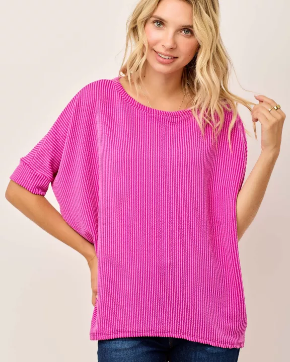 WOMEN'S PLUS SIZE URBAN RIB TOP WITH HIGH-LOW HEM -CT43912D-PL