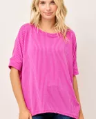 WOMEN'S PLUS SIZE URBAN RIB TOP WITH HIGH-LOW HEM -CT43912D-PL