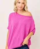 WOMEN'S PLUS SIZE URBAN RIB TOP WITH HIGH-LOW HEM -CT43912D-PL