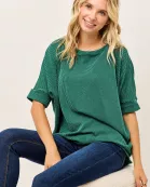 WOMEN'S PLUS SIZE URBAN RIB TOP WITH HIGH-LOW HEM -CT43912D-PL