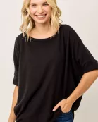 WOMEN'S PLUS SIZE URBAN RIB TOP WITH HIGH-LOW HEM -CT43912D-PL