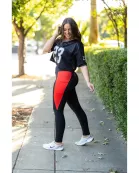 PreOrder | The Roxie - Red Panel Full Length Leggings