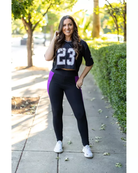 PreOrder | The Presley - Purple Panel Full Length Leggings