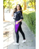 PreOrder | The Presley - Purple Panel Full Length Leggings