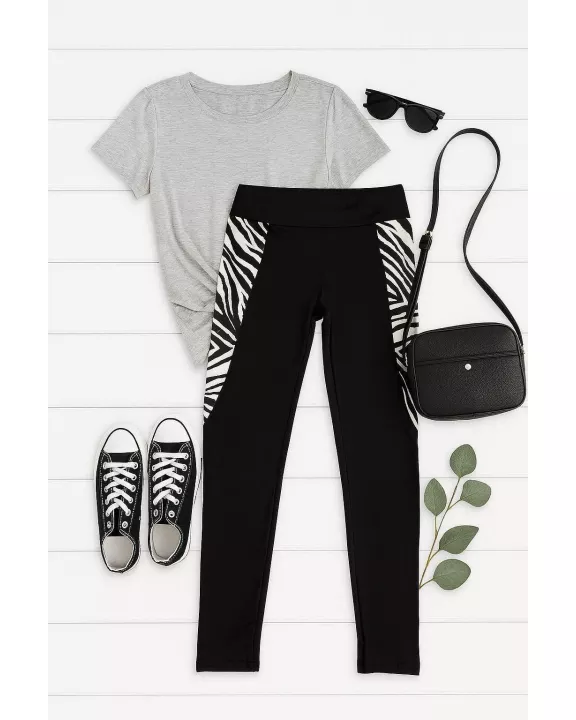 PreOrder | The Zola - Zebra Print Panel Leggings