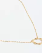 Gold Organic Circle Pendant Necklace
