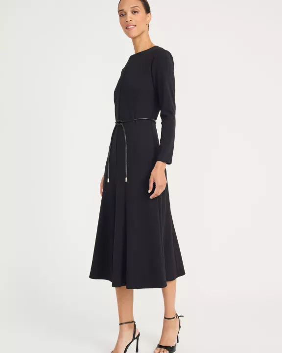 LONG SLEEVE MIDI WITH TIE BELT
