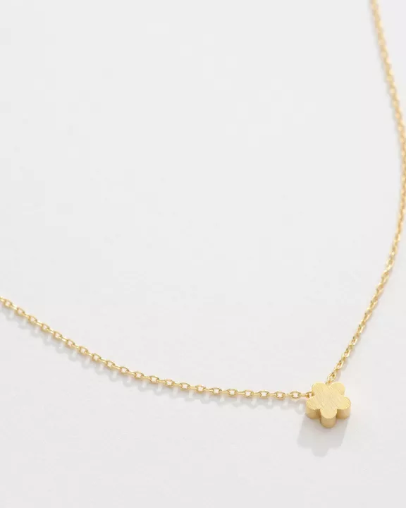 Gold Mini Flower Pendant Necklace