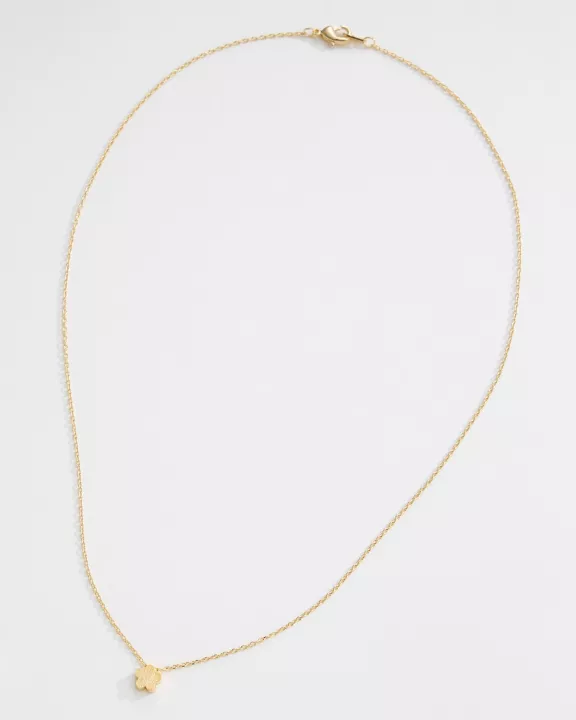 Gold Mini Flower Pendant Necklace