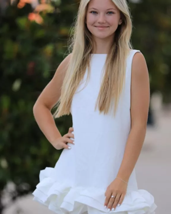 Ruffle trim dress