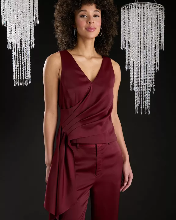 ASYMMETRICAL PLEATED TOP