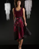 PLEATED ORGANZA MIDI SKIRT