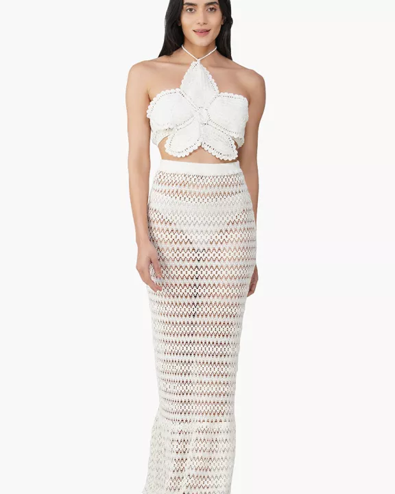 Set of 6 White Mermaid Crochet Lace Fabric Skirt (S,M,L)