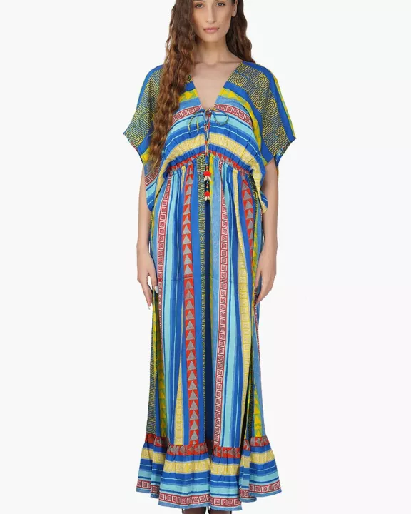 Set of 6 Neel Aztec Stripe Printed Maxi Dress  (S,M,L)