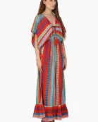 Set of 6 Ruby Aztec Printed Stripe Maxi Dress  (S,M,L)