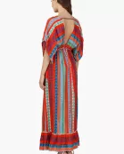 Set of 6 Ruby Aztec Printed Stripe Maxi Dress  (S,M,L)