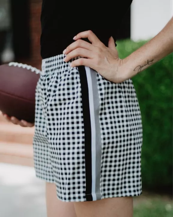 Black Plaid Wholesale Boxer Shorts Women