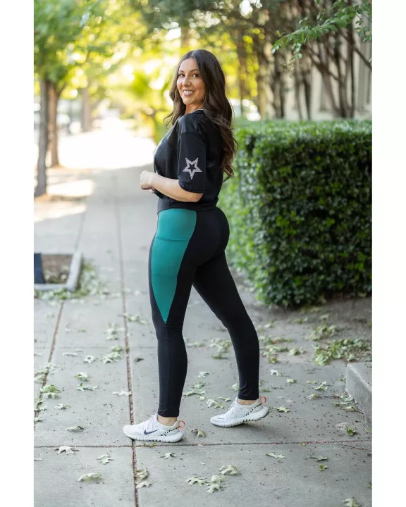 PreOrder | The Gracie- Green Panel Full Length Leggings