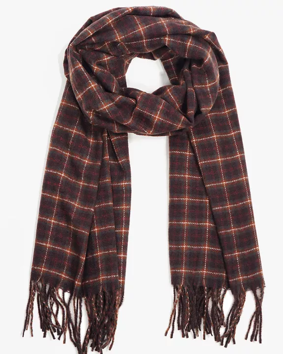 Plaid Tartan Multi Tone Fringe Wrap Scarf