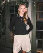 AJP5215 SOFT SUEDE ELASTIC WASTBAND SHORTS