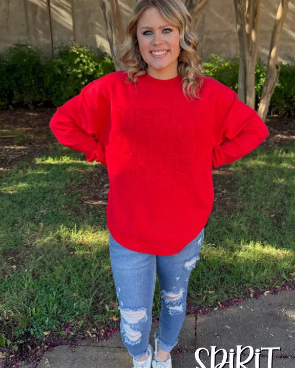 Merry Christmas Appliqued Poncho Sweatshirt - Pack
