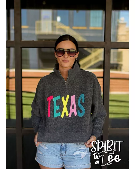 Texas Snuggle Fleece Cropped 1/4 Zip Sweatshirt - Pack