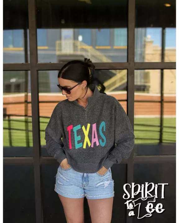 Texas Snuggle Fleece Cropped 1/4 Zip Sweatshirt - Pack