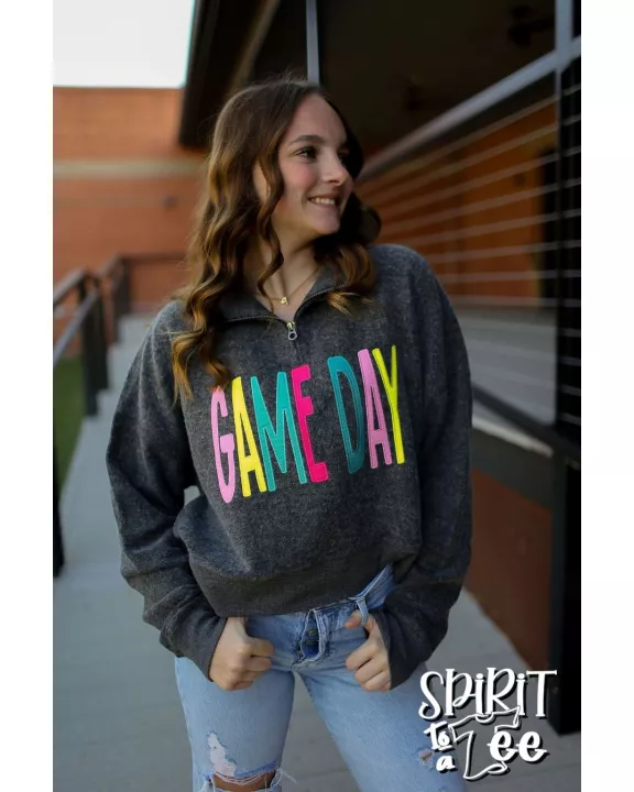 Game Day Snuggle Fleece Cropped 1/4 Zip Sweatshirt - Pack