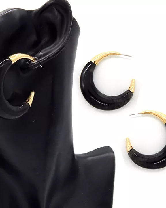 E1132 LE3262 Acrylic Open Circle Drop Post Hoop Earrings