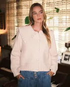 AJJ5390 SOFT BIG PETERPAN COLLAR COMFY CARDIGAN