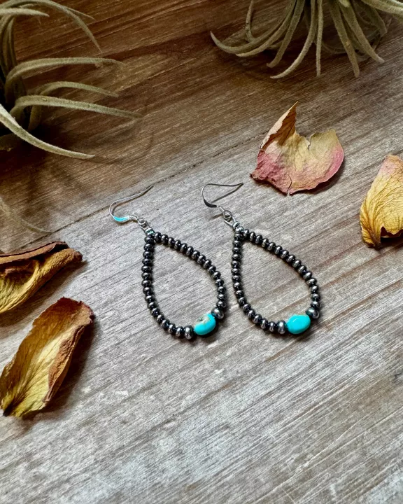 Sleeping Beauty Turquoise Teardrop Earrings – Sterling Silver