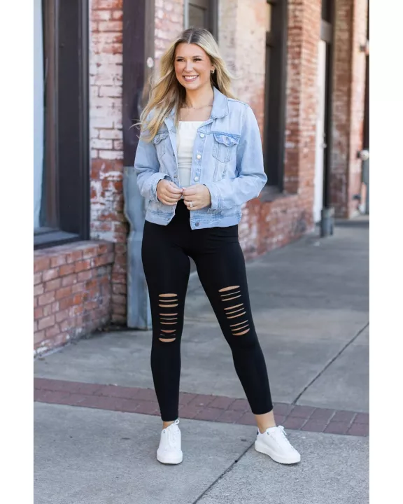 Ready to Ship | The Jacqueline - High-Waisted Laser Cut / Cutout Leggings