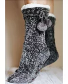 Ready to Ship | The Meredith - Cozy Fleece lined Pom Socks