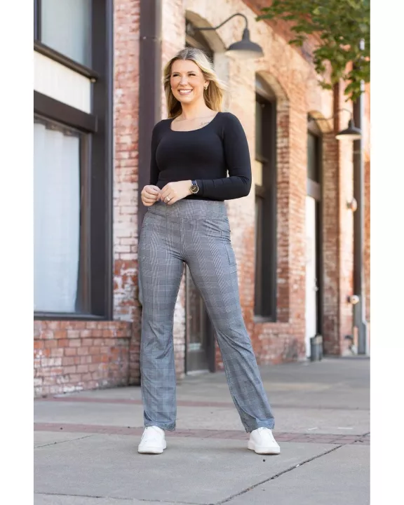 Ready to Ship | The Felicity 30"  Plaid Bootcut Leggings