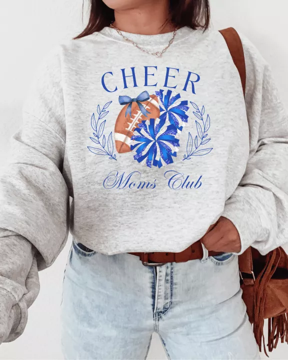 Cheer Moms Club Graphic Crew Sweatshirt