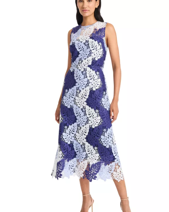 SLEEVELESS LACE MIDI DRESS