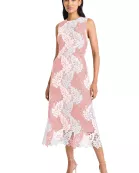 SLEEVELESS LACE MIDI DRESS