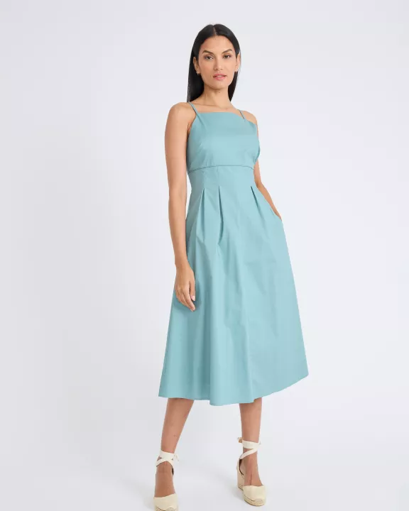 SPAGHETTI STRAP MIDI DRESS