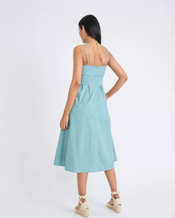 SPAGHETTI STRAP MIDI DRESS