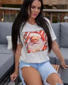 Holly Jolly Vintage Santa | Vintage White | Short Sleeve Tee