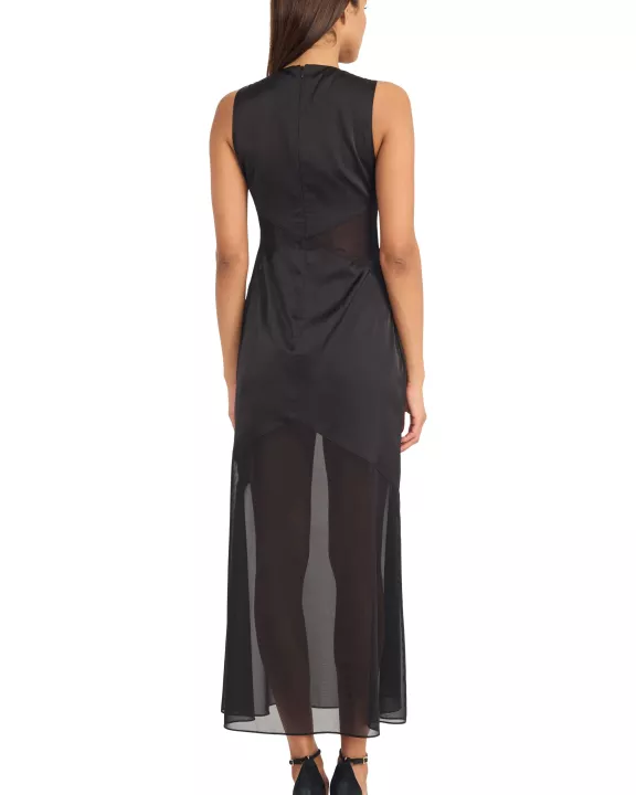 MESH SIDE SLIT DETAIL DRESS