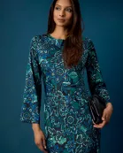 BLACK/BASIL LONG SLEEVE DRESS