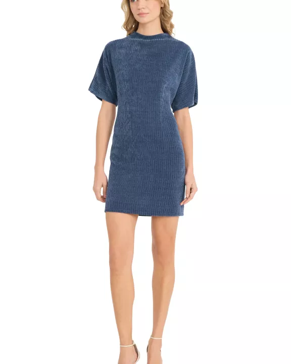 VELVETEEN RIB STRIPE MINI DRESS