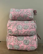 Petal Pink Blossom Block Print Quilted Bag Collection