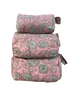 Petal Pink Blossom Block Print Quilted Bag Collection