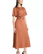 GOLD WAIST DETAIL MIDI DRESS