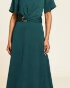 GOLD WAIST DETAIL MIDI DRESS