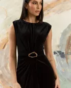 BELTED MIDI DRESS