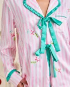Stripe And All Over Martini Print Pajama Set